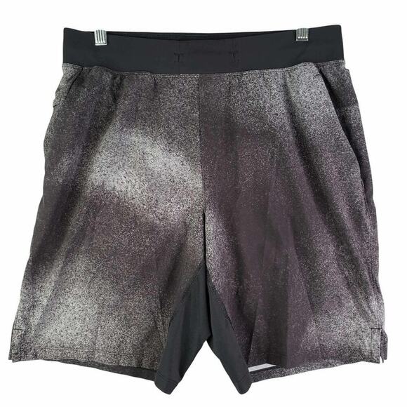 Lululemon Shorts Lined Surge Black Speckled Men’s Size Large L - Picture 2 of 9